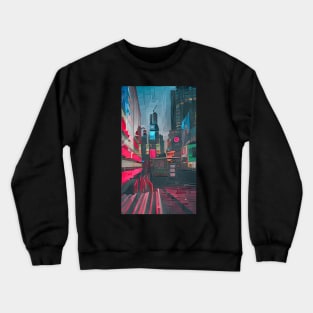 Cyberpunk style future city Crewneck Sweatshirt